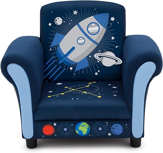Delta Children Space Adventures Kids Upholstered Chair, Blue
