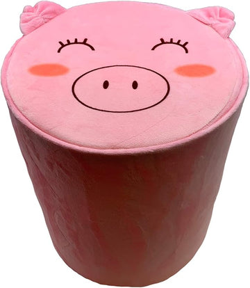 Storl Organizer Storage Stool for Toy and Cloth and Kids Stool (Pig, 12Wx13H)