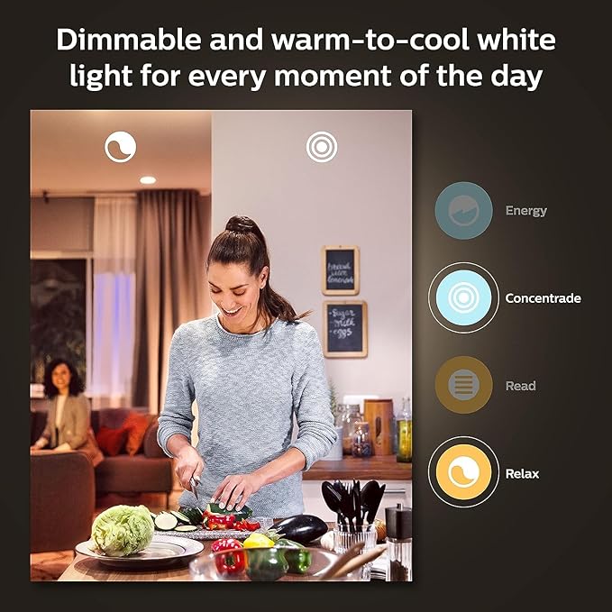 Philips Hue Smart Light Starter Kit - Includes (1) Bridge and (4) 75W A19 E26 LED Smart White and Color Ambiance Bulbs - Control with App - Compatible with Alexa, Google Assistant, and Apple HomeKit
