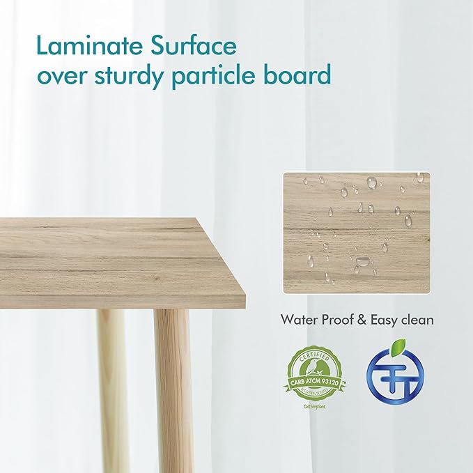 Kaboon Universal Tabletop 59.1"x23.62", Solid One-Piece Melamine Table Top, Double Desk L-Desk DIY, Home and Office Countertop, Oak