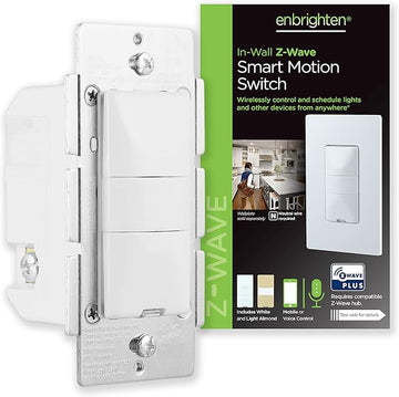Enbrighten Z-Wave Smart Motion Sensor Light Indoor, On/Off, Vacancy/Occupancy Sensor, Includes White & Almond, Zwave Hub Required, Works with SmartThings, Wink, & Alexa, Smart Light Switch, 26931