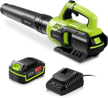 Leaf Blower Cordless,580CFM/160MPH Electric Leaf Blower with 4.0Ah Battery and Fast Charger, Lightweight Leaf Blowers for Lawn Care, Yard, Garage, Patio & Sidewalk Blowing