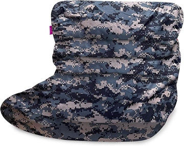 Posh Creations Structured Comfy Bean Bag Chair for Gaming, Reading and Watching TV, Laguna Lounger, Nylon - Camo Digital