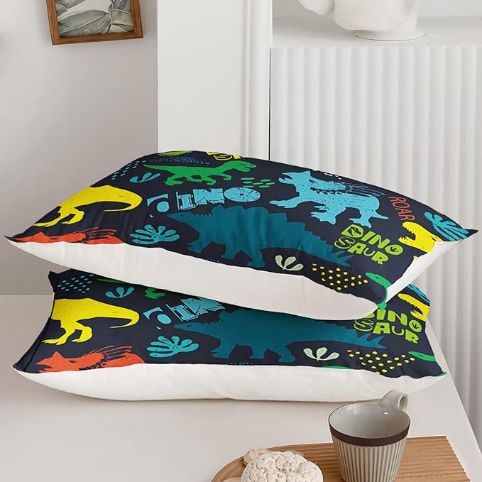Axolotl Boys Bedding Cartoon Dinosaur Comforter Set Full Size,Cute Dinosaur Bedding Set for Boys Girls Teens Kids Adults Room Decor,Kids Comforter Set All Season,1 Quilt 2 Pillow Cases,Purple