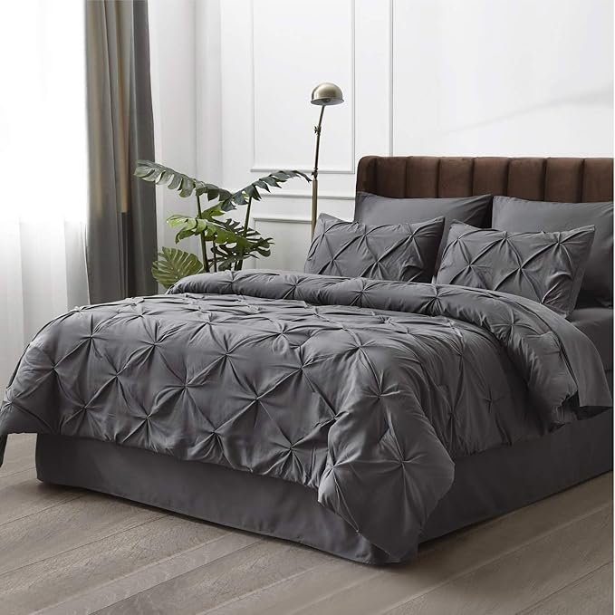 Bedsure Full Size Comforter Sets - Bedding Sets Full 7 Pieces, Bed in a Bag Dark Grey Bed Sets with Comforter, Sheets, Pillowcases & Shams, Adult & Kids Bedding