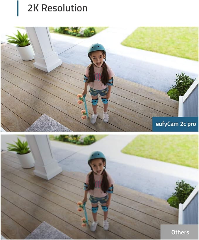 eufy security, eufyCam 2C Pro 2-Cam Kit, Wireless Home Security System with 2K Resolution, 180-Day Battery Life, HomeKit Compatibility, IP67, Night Vision, and No Monthly Fee.