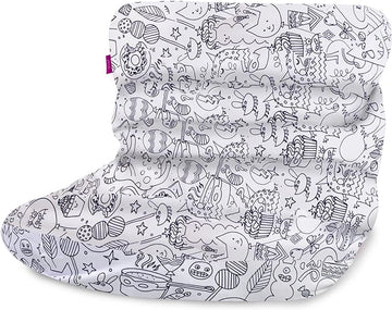Posh Creations Structured Comfy Bean Bag Chair for Gaming, Reading, and Watching TV, Laguna Lounger, Canvas Coloring Fabric - Creatures
