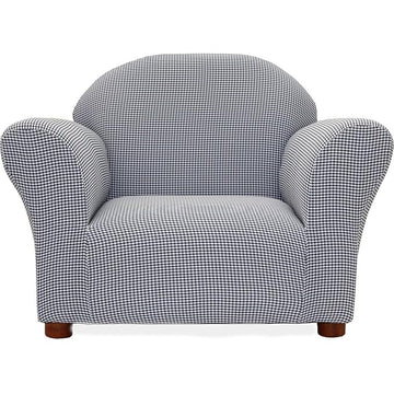 Keet Roundy Kid's Chair Gingham, Wood, Navy