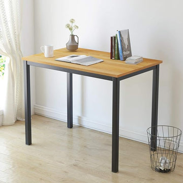 SogesGame Small Computer Desk, 39.4 inches Small Office Desk Computer Table Study Writing Desk Workstation for Home Office,Teak Black