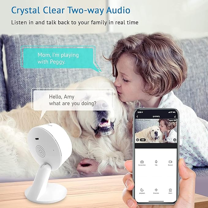 LaView 5G& 2.4GHz Security Cameras 4pcs, Home Security Camera Indoor 1080P, Wi-Fi Cameras Wired for Pet, Motion Detection, Two-Way Audio, Night Vision, Works with Alexa, iOS & Android & Web Access