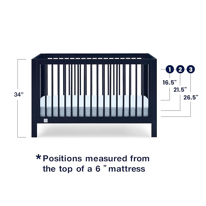 Delta Children babyGap Charlie 6-in-1 Convertible Crib + Brannan Bear Bookcase with Bins + Brannan Bear Wall Shelf with 4 Hooks, Navy (Bundle)