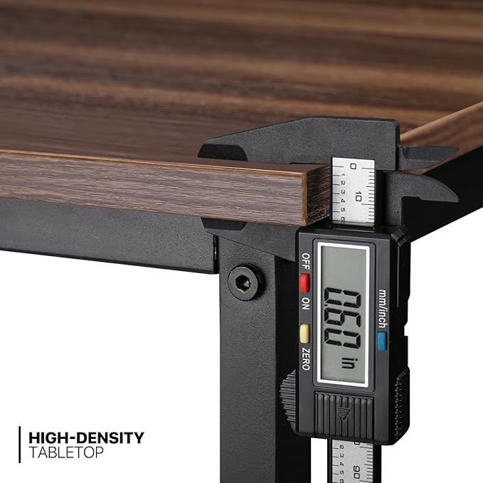 MoNiBloom 55 Inches Large Computer Desk with Storage Bag, Study Work Writing Table w/Metal Frame for Home Office, Walnut Color