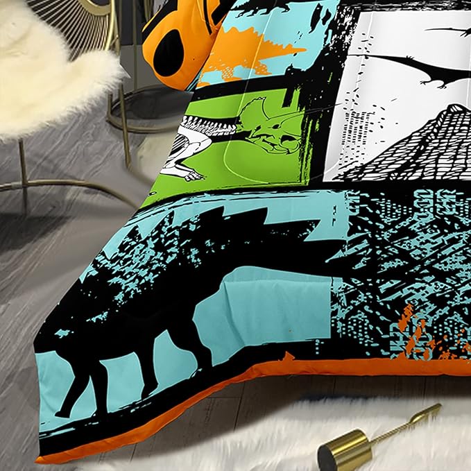 Bodhi Dinosaur 4018 Microfiber Polyester Bedding Set, Twin, 2 Pieces