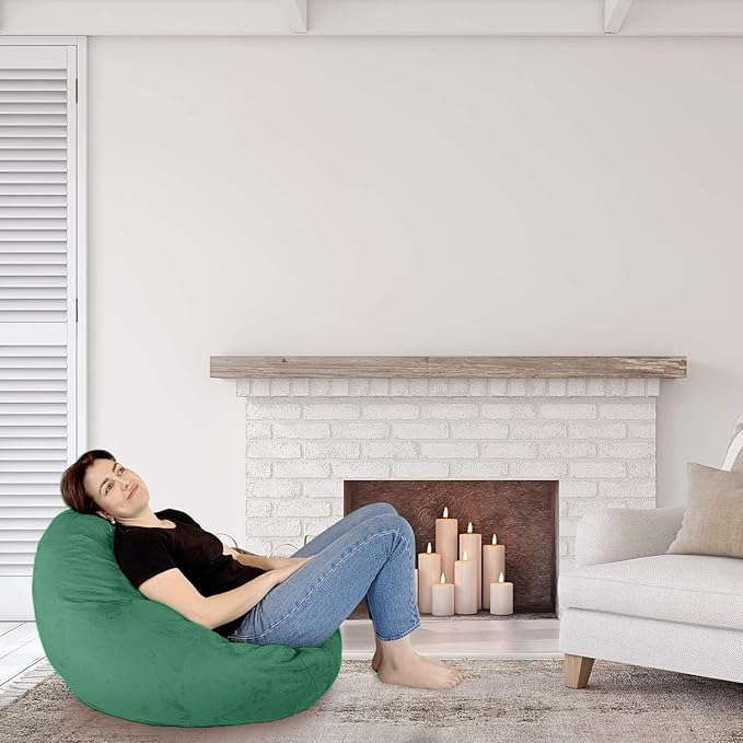 Bean Bag Stuffed Animal Storage Or Cover | No Filler | Extra Large | for Adults Or Kids | Double Stitched | Durable Zipper | Premium Microsuede