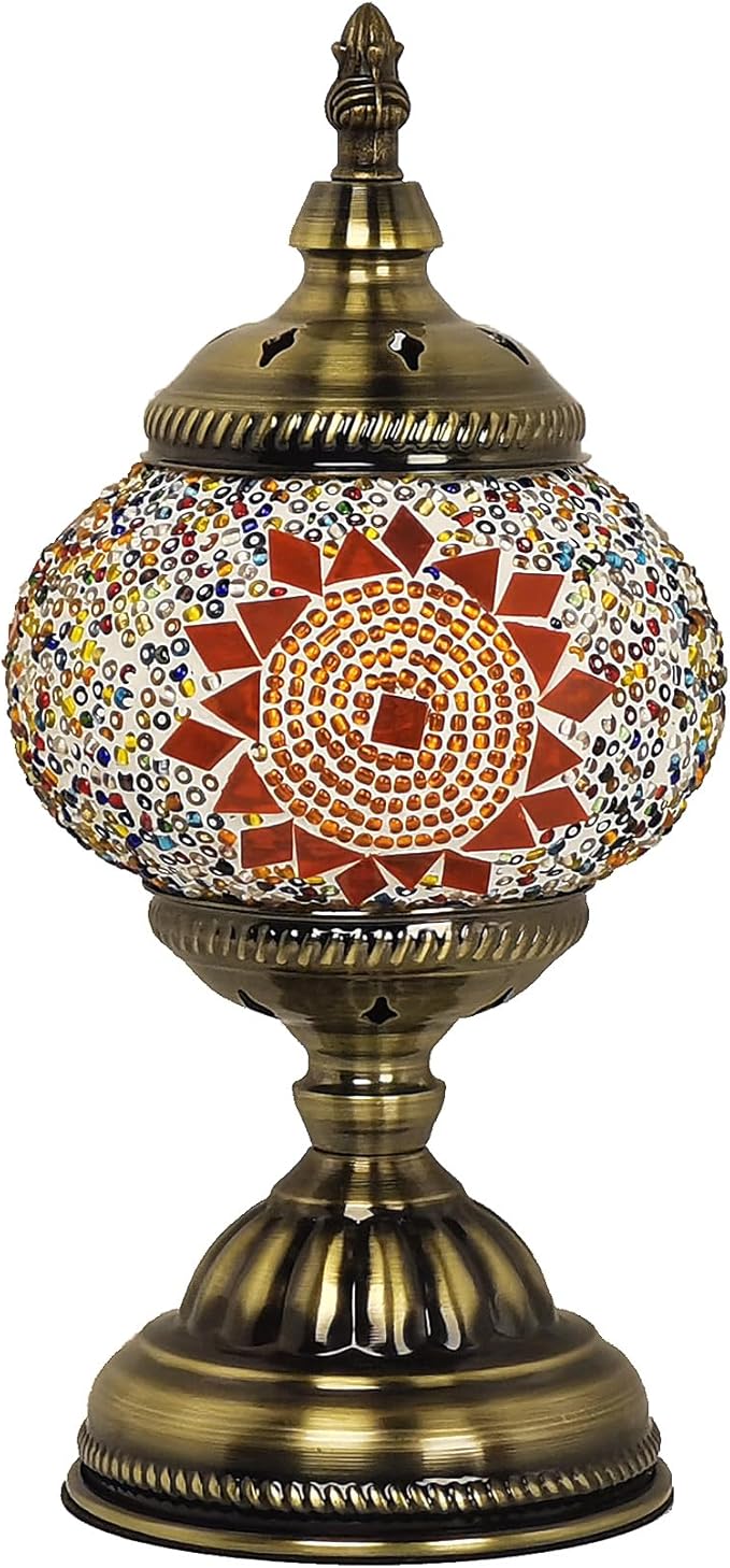 Turkish Table Lamp Handcrafted Mosaic and Stained Glass Moroccan Lamp for Home Decor
