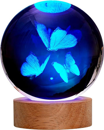 Butterfly Gifts for Women, Large 3D Butterfly Lamp, Crystal Butterfly Night Light 16 Color Changing with Remote Control for Bedroom Decor, 3 Butterflies Figurines