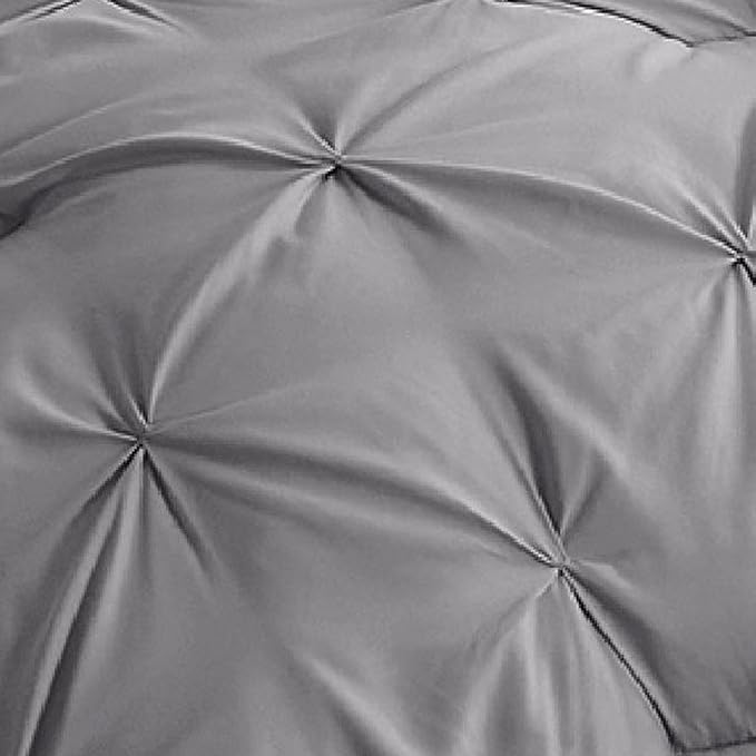 Bedsure California King Comforter Set - Cal King Bed Set 7 Pieces, Pinch Pleat Grey Cali King Bedding Set with Comforter, Sheets, Pillowcases & Shams