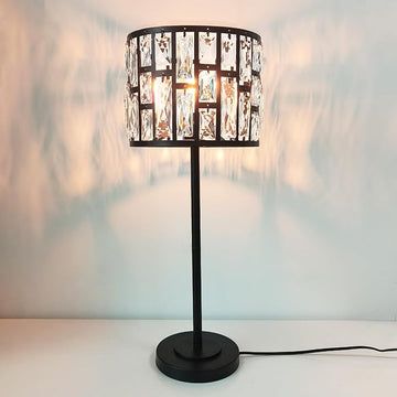 Modern K9 Crystal Table Lamp Desk Lamp 26" Tall for Bedroom Reading, Living Room, Office