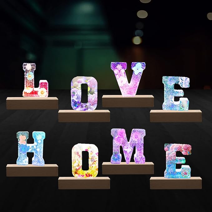 2Pack 6" Wood Rectangle Display Pedestal,Wooden Rectangle Colorful Lights Display Base for Acrylic and Plexiglass,Wood Night LED Light Lamp Base