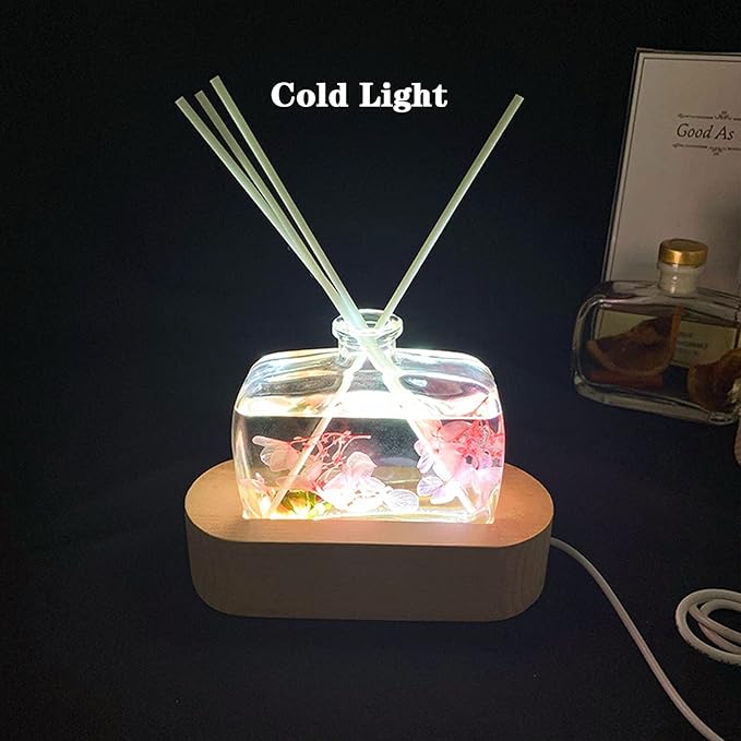 2Pack 6 inch Oval Wood Display Pedestal,Wooden Led Lights Display Base for Acrylic and Plexiglass,Wood Night LED Light Lamp Base