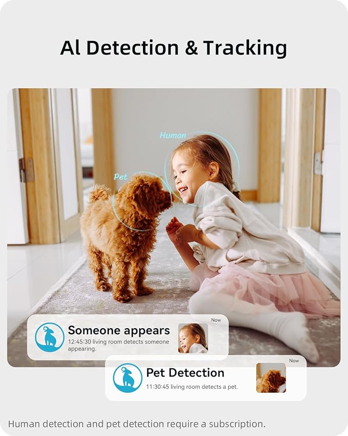blurams Indoor Camera 2K, Cameras for Home Security 5GHz, 360° Pet Camera w/Motion Tracking, Phone App, 2-Way Audio, IR Night Vision, Siren, Works with Alexa & Google Assistant