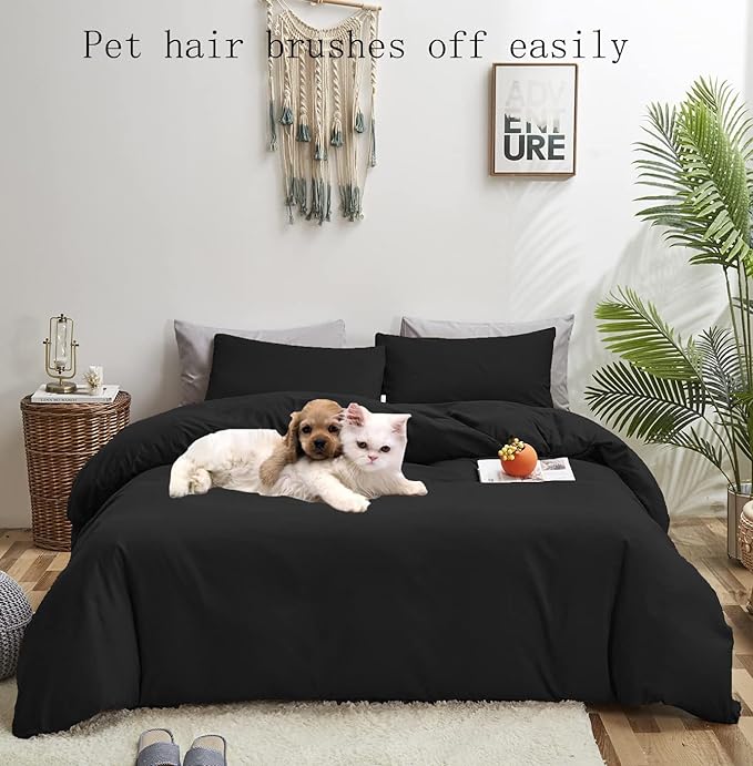 Black Comforter Set Cal King Plain Black Bedding Set Pure Black Bedding Soft Durable Quilt Set Men Lightweight Solid Black Blanket Women Breathable True Black Bed Comforter Set