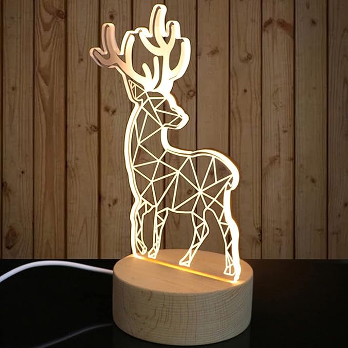 2Pcs 4" Round Wood LED Display Base, Warm Color Wooden Lighted Base Stand for Crystal Glass Resin Art, Acrylic and Plexiglass