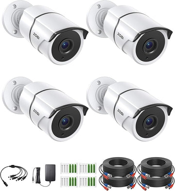 ZOSI 4PACK 1920TVL 1080P HD TVI Security Cameras 120ft Night Vision CCTV Cameras Home Security Day/Night Waterproof Camera for 720P,1080P,5MP,4K HD-TVI Analog DVR Systems