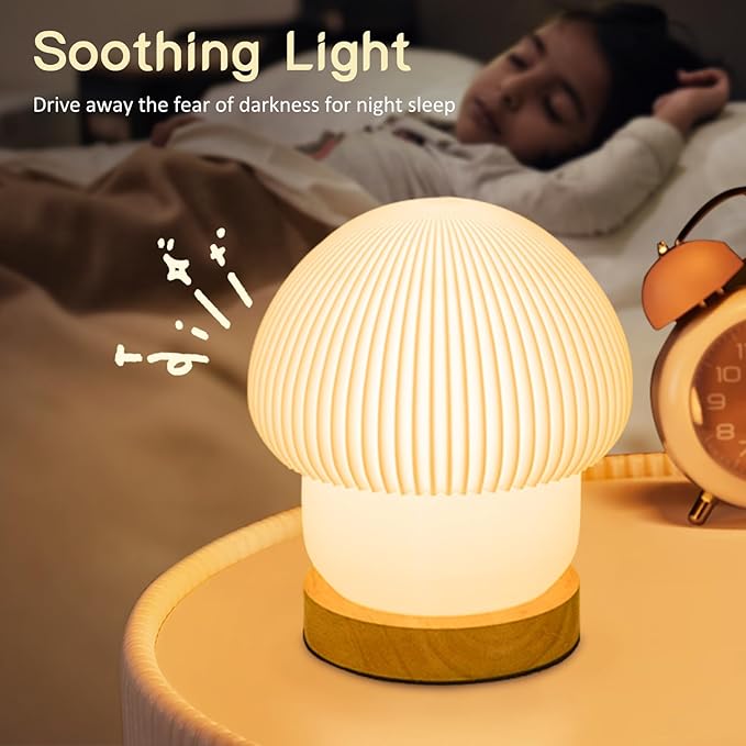 16 Colors Mushroom Lamp Night Light, Elegant 3D Printed Table Lamp with LED, Remote Control Desk Lamp Perfect for Bedroom, Living Room Decor, Great Gift for Women kids, Teens (H:7.1 inches)