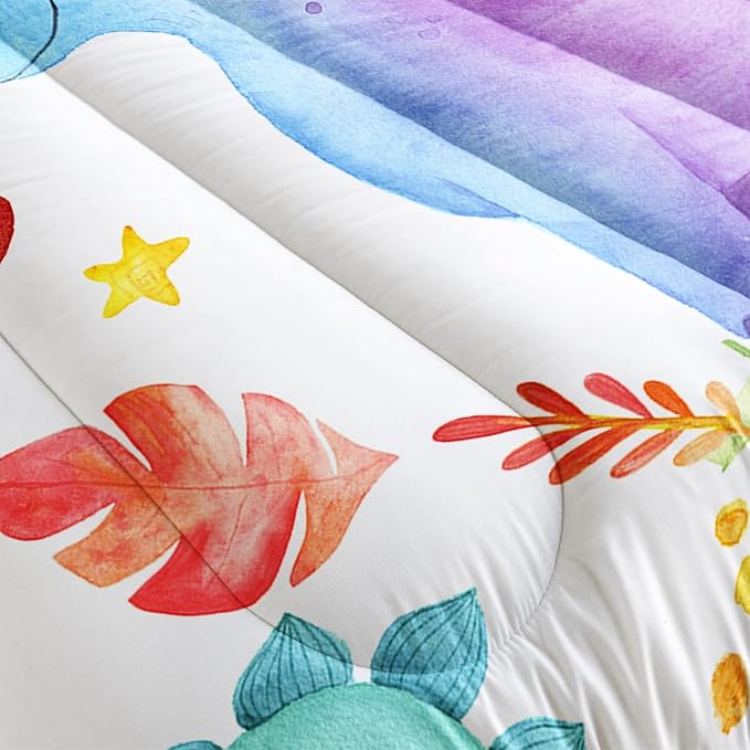 CVHOUSE Dinosaur Bedding Set,Dinosaur Comforter,Dinosaur Comforter Set King,Microfiber Quilt Set with 1 Comforter and 2 Pillow Cases- 3 Piece