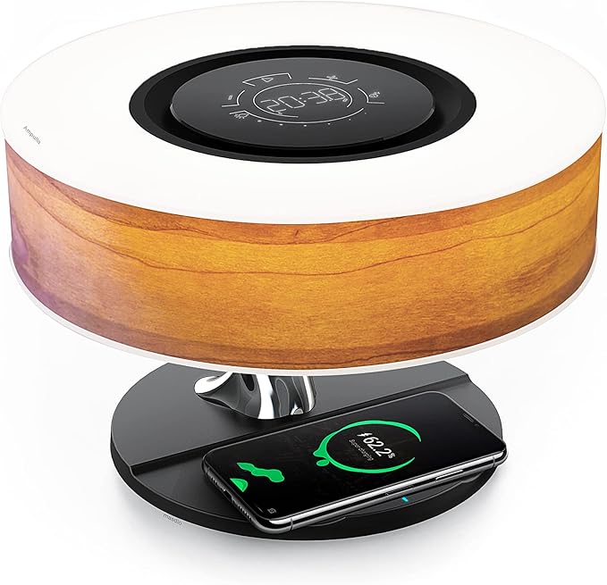 AMPULLA Tree of Aura Smart Bedside Lamp Table Lamp with Wireless Charge and Bluetooth Speaker Dimmable Nightstand Lamp for Bedroom