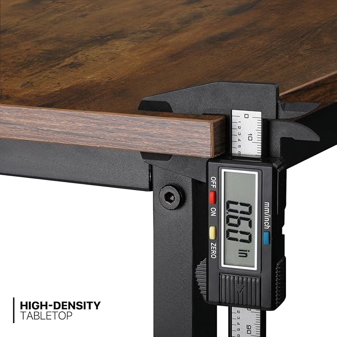 MoNiBloom Home Office Gaming Desk, 40 Inches Computer Study Table with A Storage Bag, Rustic Brown
