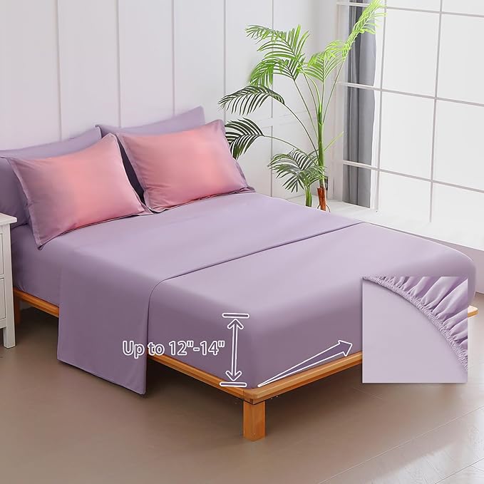 Dinjoy Girls Comforter Set Twin Size Colorful Rainbow Ombre Pink Purple Light Blue Bedding Set Gradient 6 Pieces Bed in A Bag for Kids Teen Women(1 Comforter, 1 Flat Sheet, 1 Fitted Sheet)