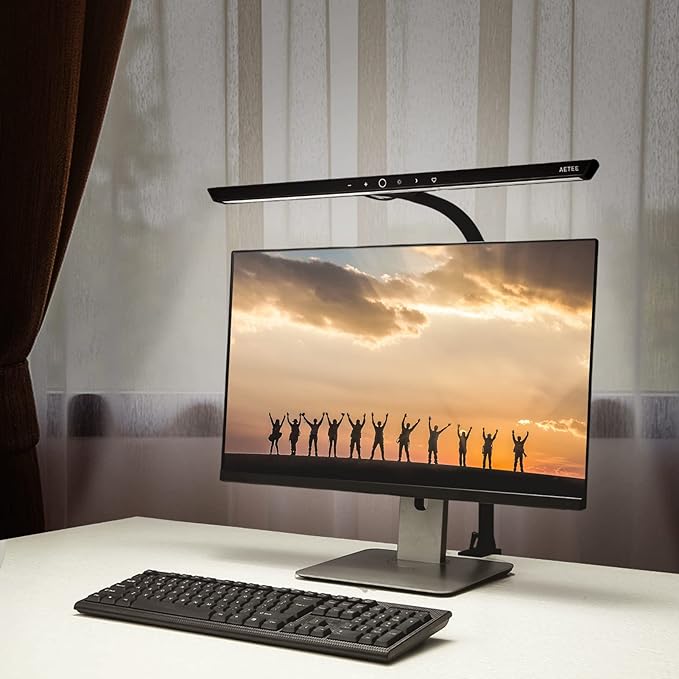 LED Architect Desk Lamp with Clamp and Clip On Desk Lamp 5-level Color Temperature and 5-level Dimmable Modern Desk Lamp 12W Black(Including Desktop Use)