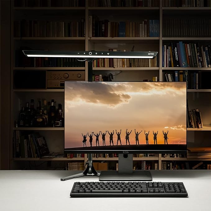 LED Architect Desk Lamp with Clamp and Clip On Desk Lamp 5-level Color Temperature and 5-level Dimmable Modern Desk Lamp 12W Black(Including Desktop Use)