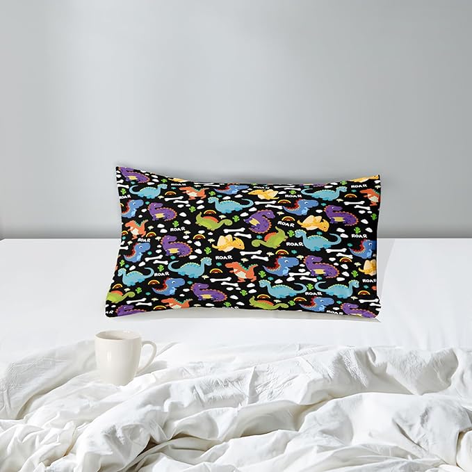 Dinosaur Comforter Set Twin - Cartoon Dinosaur Twin Bedding Set for Boys Kids Twin Size Comforter Set for Boys Soft Breathable Dino Quilt Kids Bedding Set, 1 Comforter 1 Pillowcase