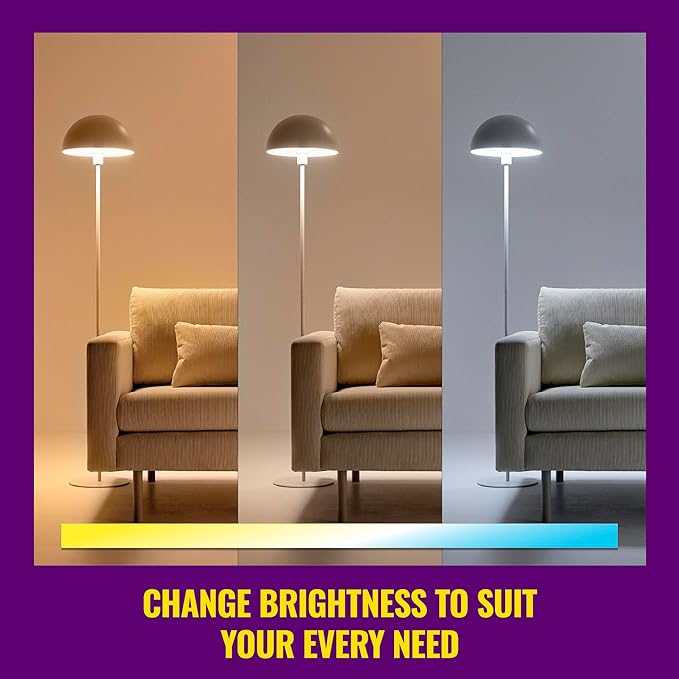 WiZ 65W BR30 Color LED Smart Bulb - Pack of 4 - E26- Indoor - Connects to Your Existing Wi-Fi - Control with Voice or App + Activate with Motion - Matter Compatible