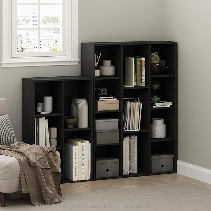 Furinno Luder 5-Cube Reversible Open Shelf, Blackwood