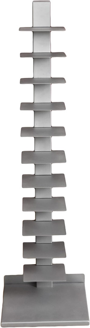 SEI Furniture 11- shelf Metal Spine Book Tower, Silver