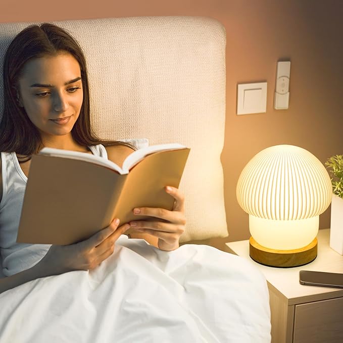 16 Colors Mushroom Lamp Night Light, Elegant 3D Printed Table Lamp with LED, Remote Control Desk Lamp Perfect for Bedroom, Living Room Decor, Great Gift for Women kids, Teens (H:7.1 inches)