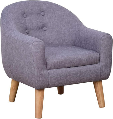 Single Linen Fabric Kids Armchair, Toddler Sofa and Couch with Wooden Legs, Children Chair Seat for Children Gift (Gray)