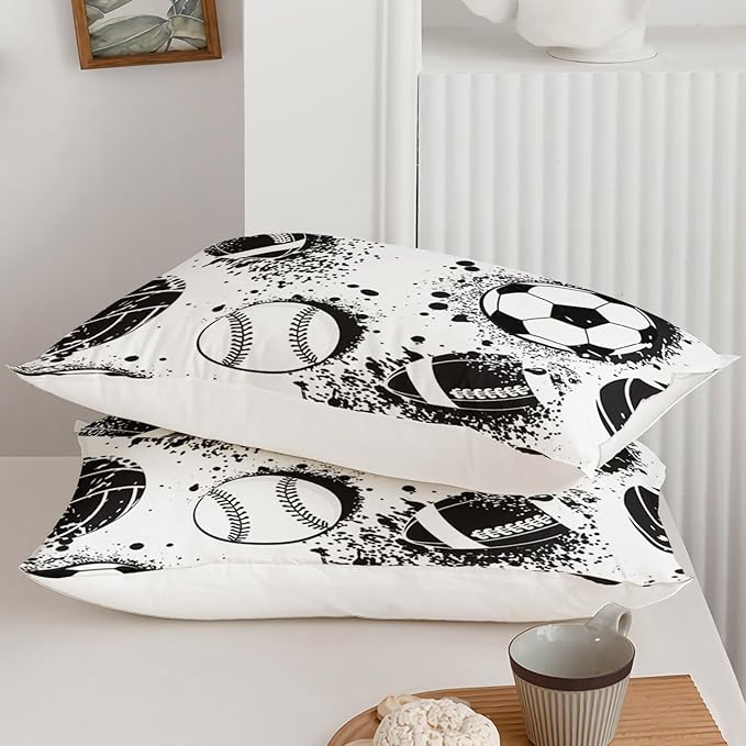 Axolotl Ball Sports Comforter Set Queen,Football Soccer Bedding Set,Football Baseball Game Comforter Set,Baseball Comforter Set,Hip Hop Graffiti Artwork Bedding For Boys Kids Men,1 Quilt 2 Pillowcases