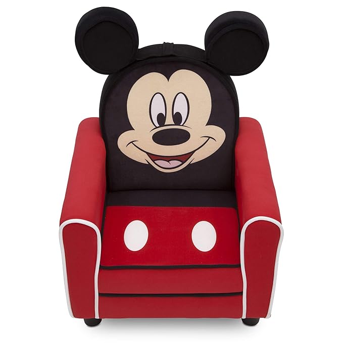 Delta Children Figural Upholstered Kids Chair, Wood ,Disney Mickey Mouse