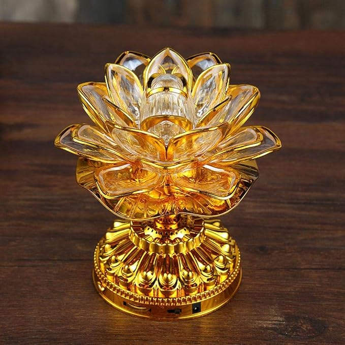 GLOGLOW Buddha Machine, LED Lotus Lamp Buddha Lamp Prayer Machine Prayer Machine with 36 Songs (without Battery)