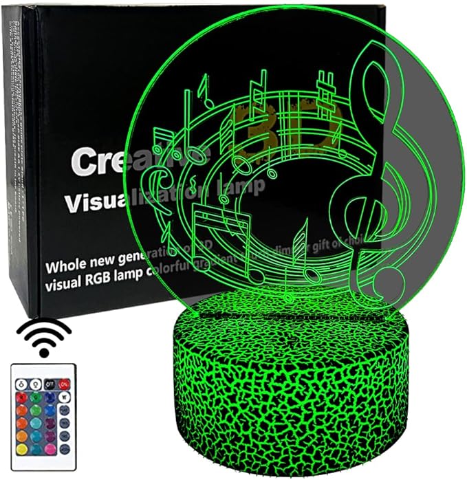 3D Music Note Night Light,16 Color Change with Remote,3D Illusion LED Lamp for Family, Friends Bedroom Decor, Music Lovers Fans