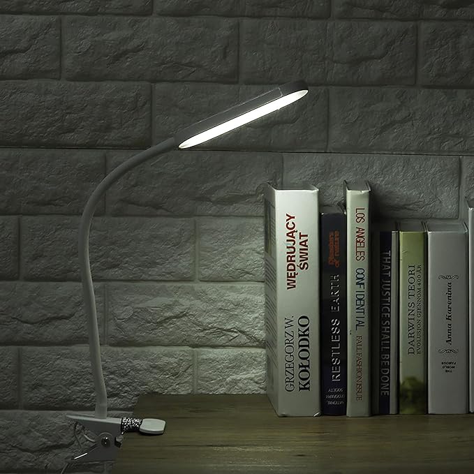 Clina USB Desk Lamp, LED Touch Switch Tattoo Eye Nail Art Desk Light Dimmer USB for Office Reading Relaxation Bedtime Tattoo Light Studying (White)