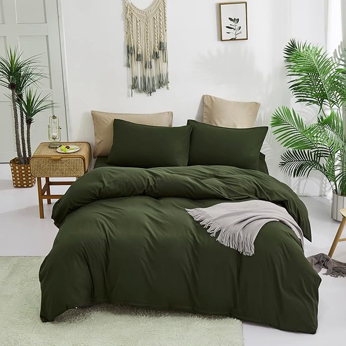Army Green Comforter Full Dark Green Bedding Set Olive Green Comforter Set Full Men Breathable Comforter Women Soft Full Size Comforter