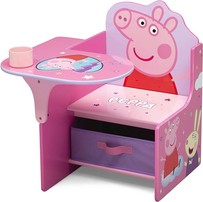Delta Children Chair Desk with Storage Bin - Ideal for Arts & Crafts, Snack Time, Homeschooling, Homework & More, Peppa Pig