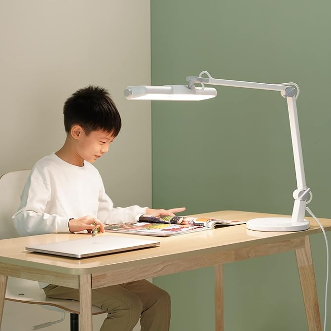 BenQ MindDuo 2 Kids Study Lamp (White), Wide & Even Illumination, Auto Dimming, Brightness & Color Adjustment, Presence Detection