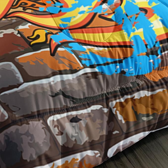 Axolotl Quad Bike Bedding Set Full,Dirt Bike Comforter Set,Extreme Sports Bedding Set,Sports Theme Comforter Set,Tractor Truck Bedding,Motorcycle Comforter for Kids Boys Teens,1 Quilt 2 Pillowcases